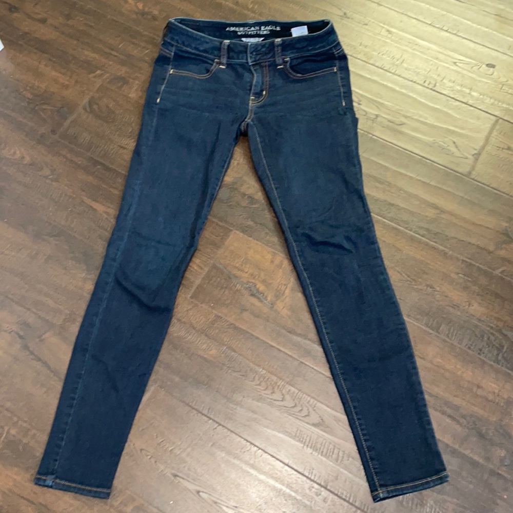 American eagle skinny super stretch jegging jeans dark wash size 0